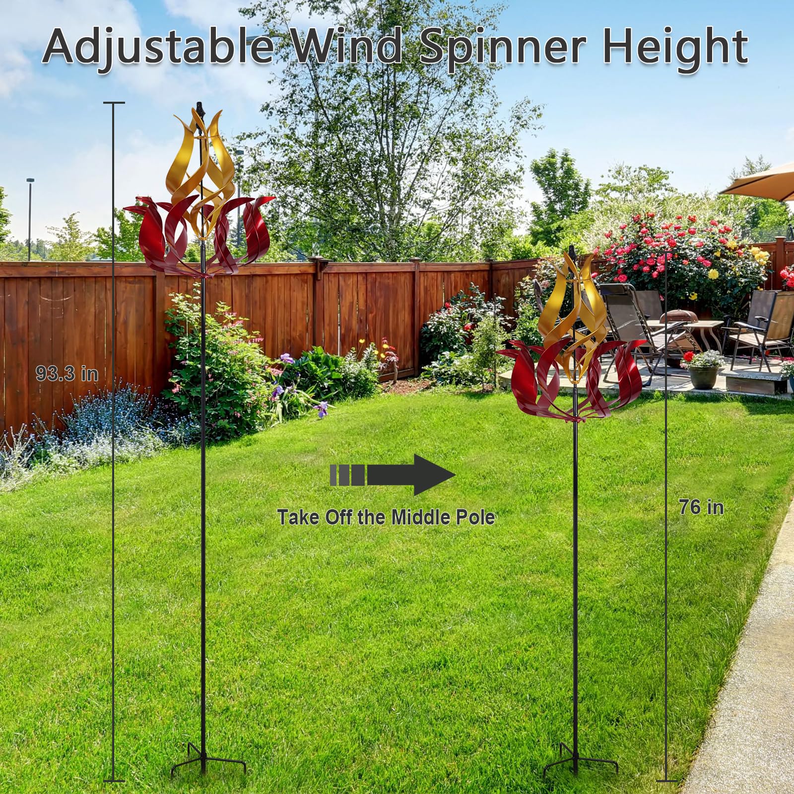 Hogardeck easy-assembly outdoor spinner lets you enjoy charm quickly.