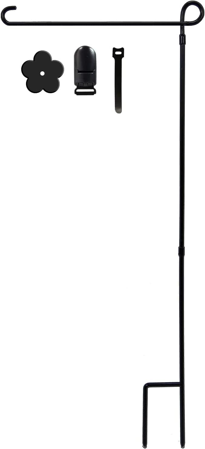 Hogardeck flag holder stand with thickened pole provides sturdy garden flag support.