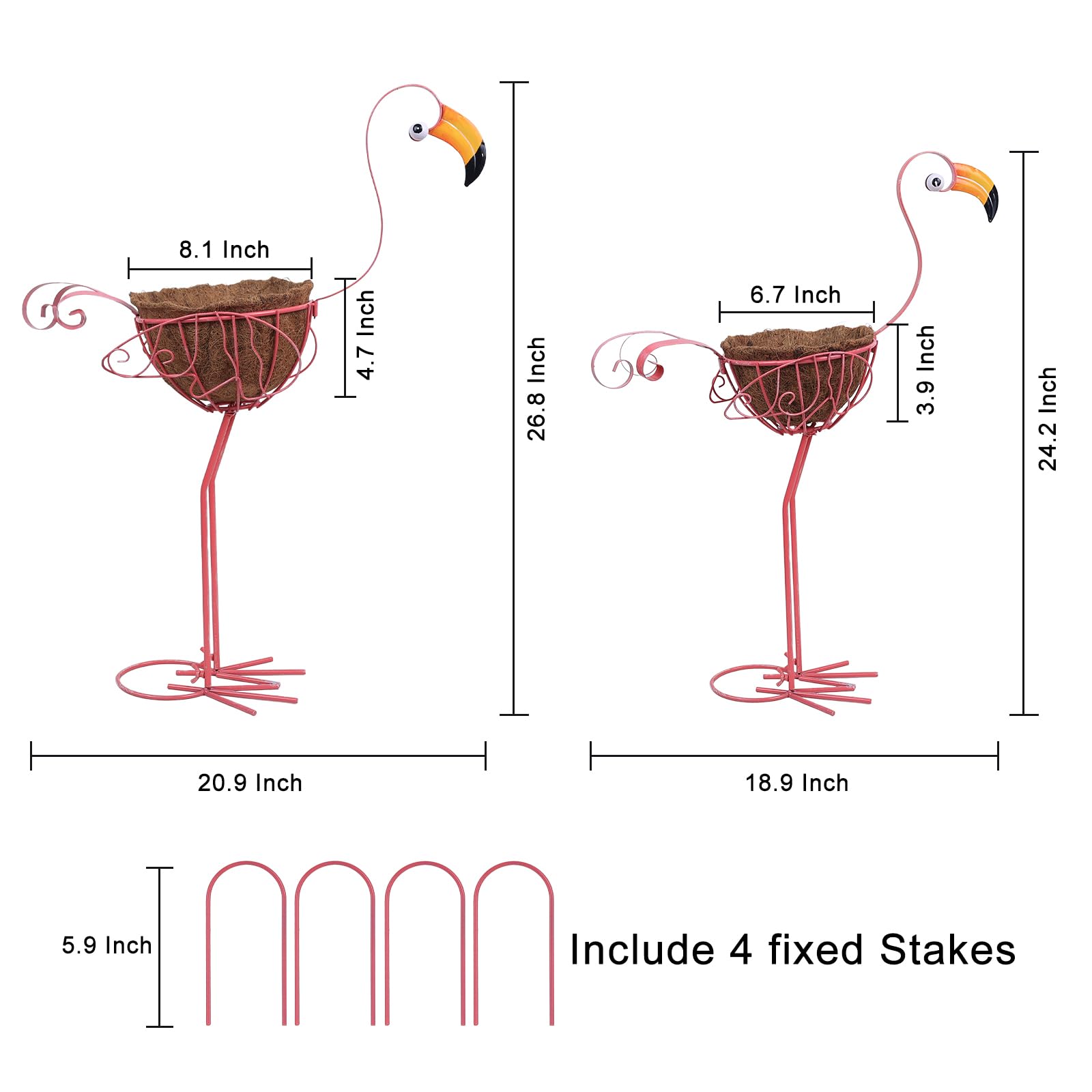 hogardeck flamingo planter stand with sturdy legs for windy days