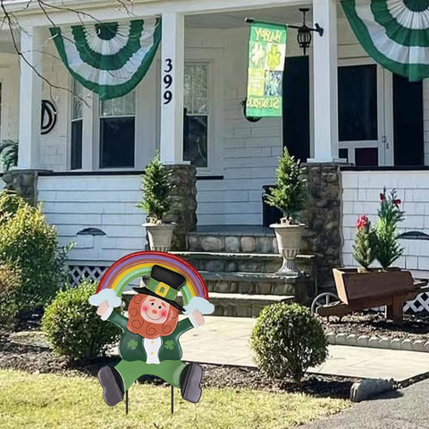 hogardeck front porch stake brightens entry with festive St Patrick's Day vibes