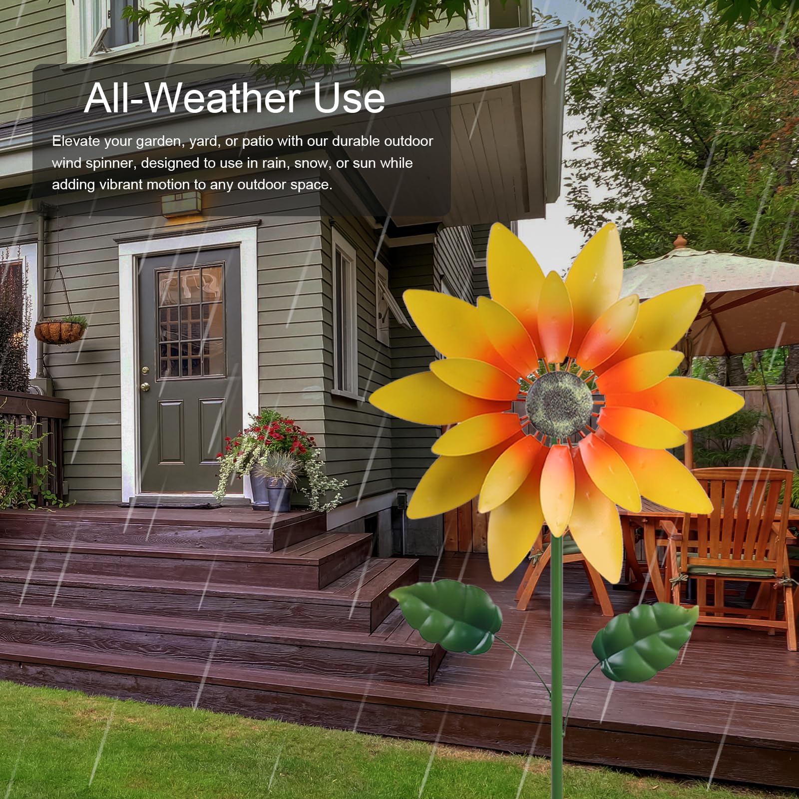 Hogardeck garden decor sunflower spinner adds vibrant focal point outdoors