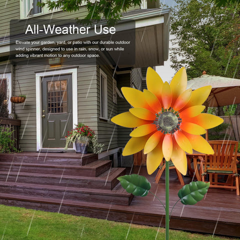 Hogardeck garden decor sunflower spinner adds vibrant focal point outdoors
