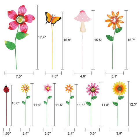 Hogardeck 3D iron flower stake provides year-round garden color.