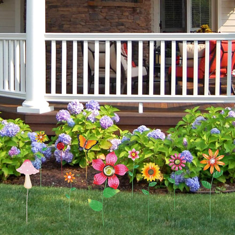 Hogardeck ladybug stake introduces cheerful color to flower beds.