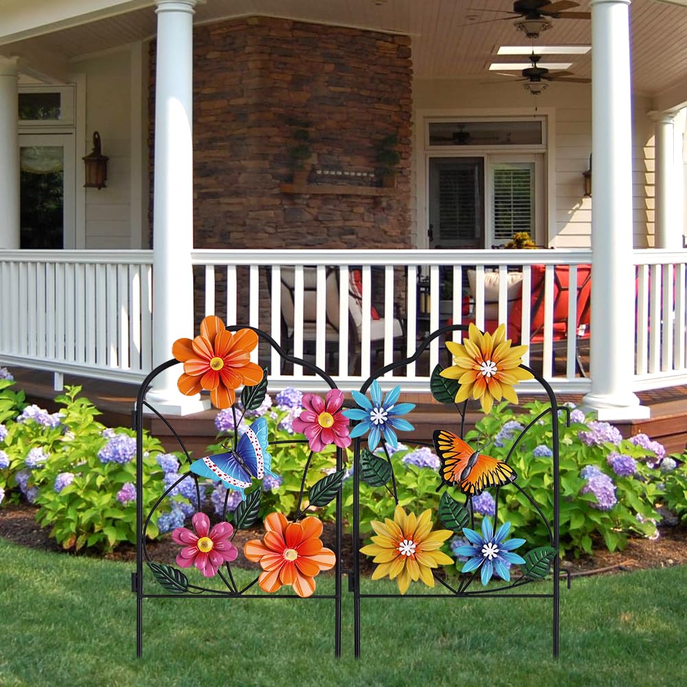 Hogardeck hand-painted iron garden stake showcases detailed craftsmanship.