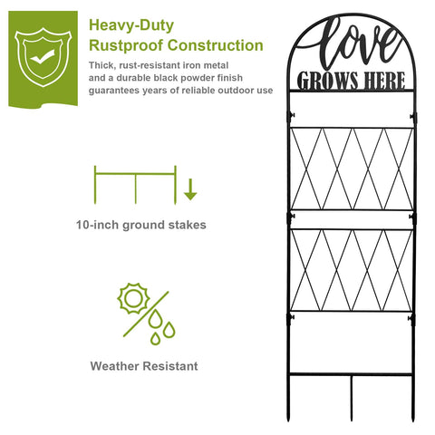 hogardeck heavy-duty rustproof trellis with black coating withstands weather