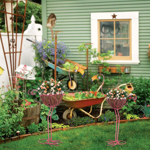 hogardeck large flamingo planter stands 26.8 inches tall