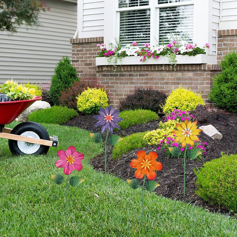 hogardeck metal flower stake 19in fits neatly in planters and lawns for compact spaces.