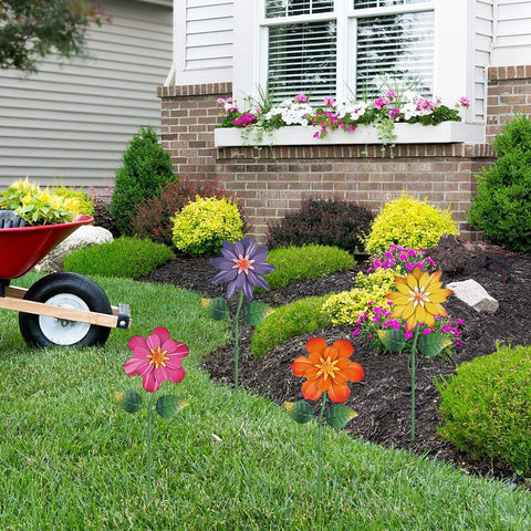 hogardeck metal flower stake 19in fits neatly in planters and lawns for compact spaces.