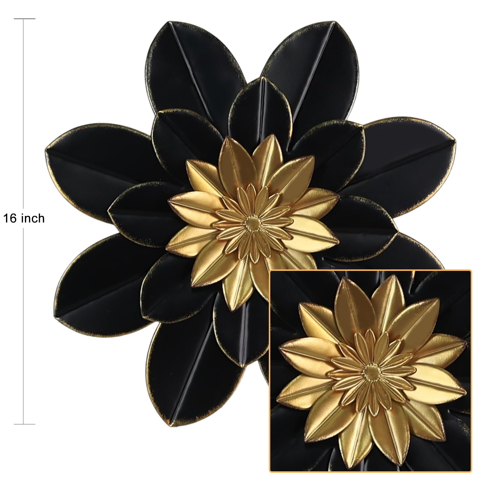 hogardeck metal flower wall art closeup petals depth for rich three-dimensional texture