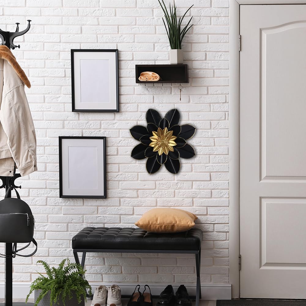 hogardeck metal flower wall art textured bloom withstands year-round display on walls