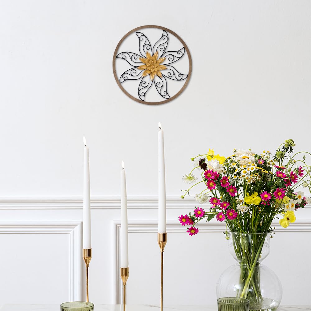 Weathered wood frame adds vintage warmth to entryways and walls