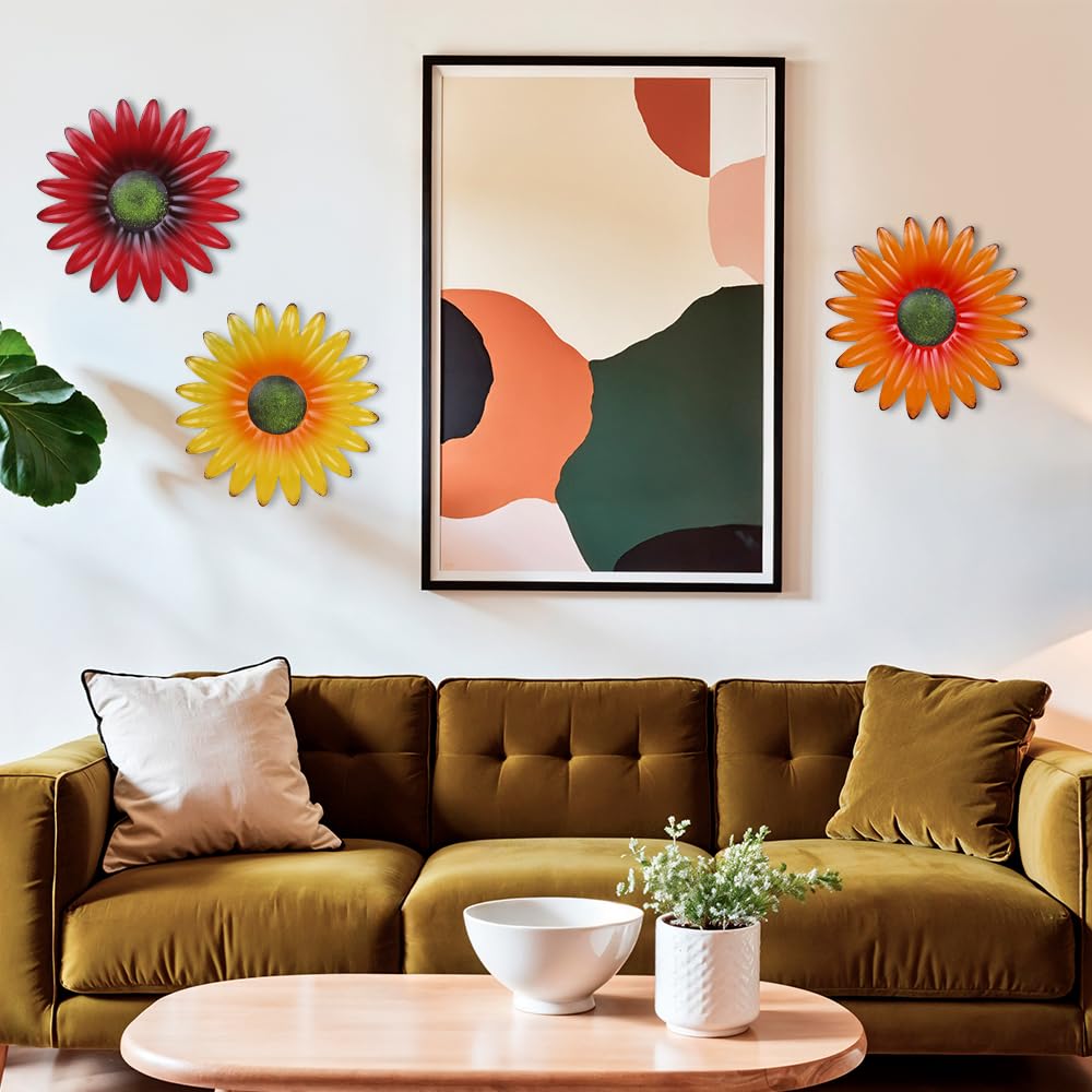 HOGARDECK metal flower wall decor ready-to-hang design for quick setup.