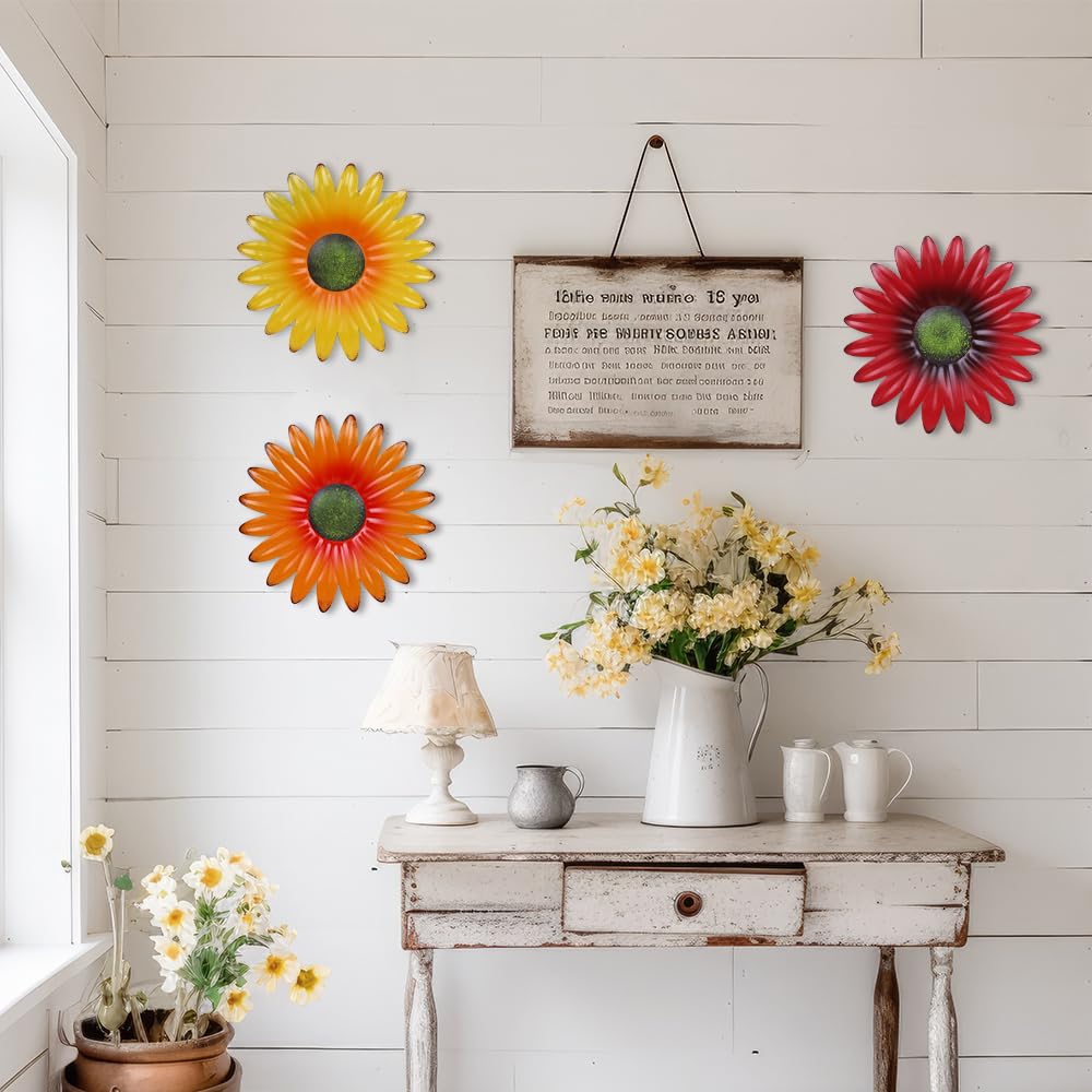 HOGARDECK metal flower wall decor room application, ideal for living spaces.