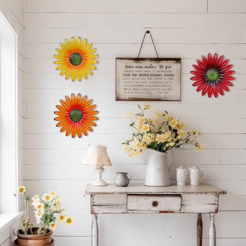 HOGARDECK metal flower wall decor room application, ideal for living spaces.
