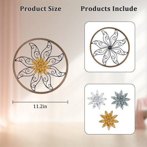 Interchangeable yellow flower adds bright focal point on any wall