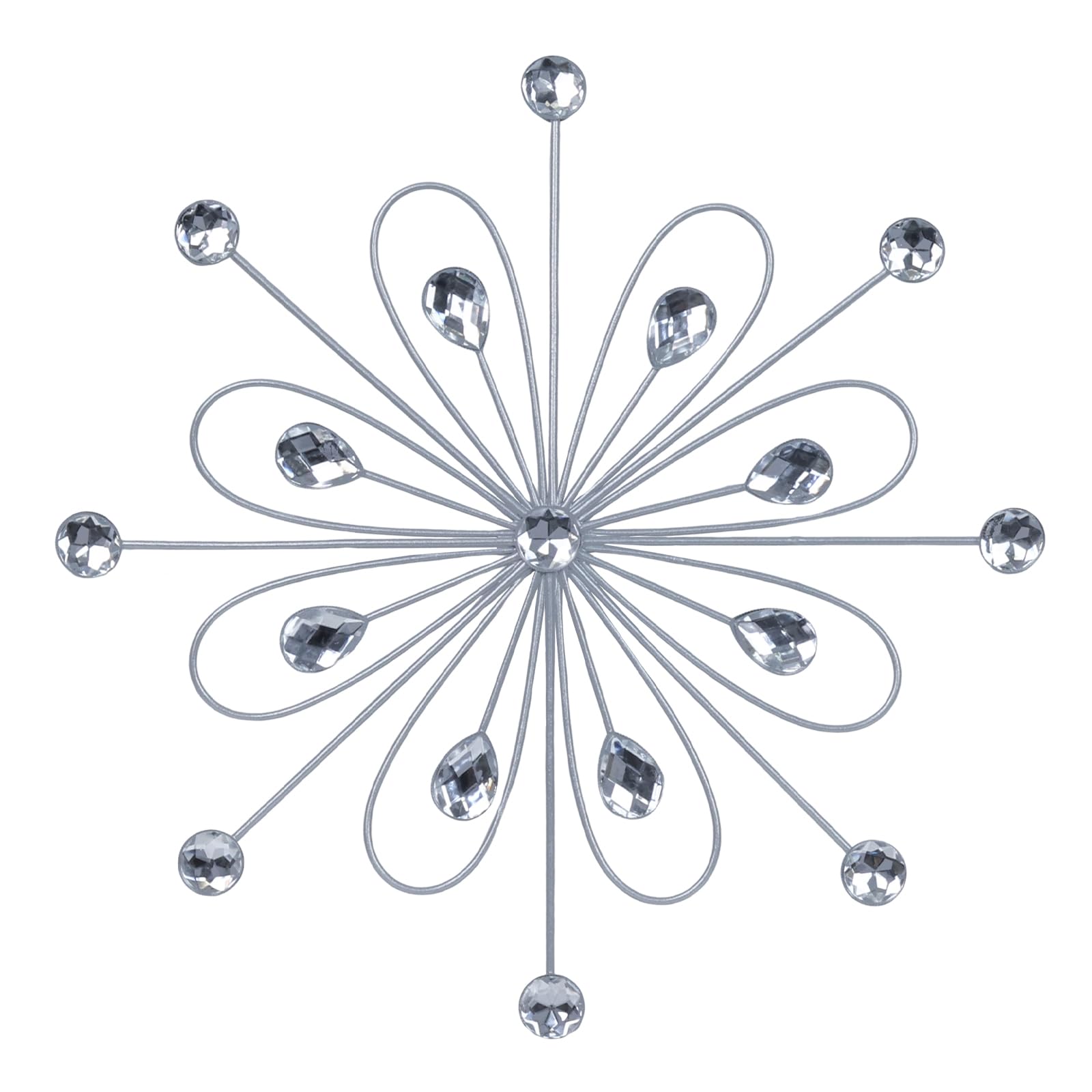 Hogardeck metal flower wall decor sunburst with crystal sparkle in a modern space