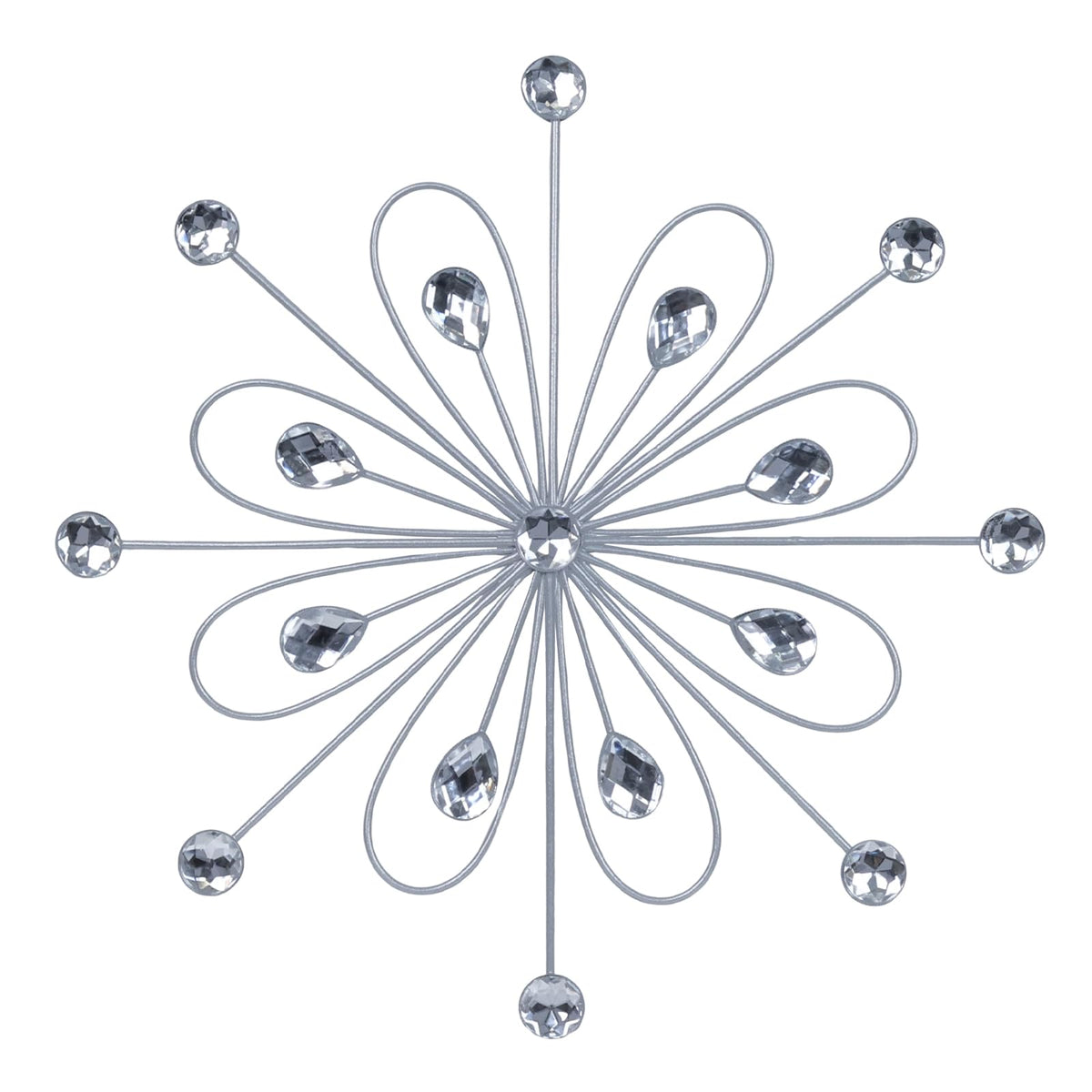 Hogardeck metal flower wall decor sunburst with crystal sparkle in a modern space