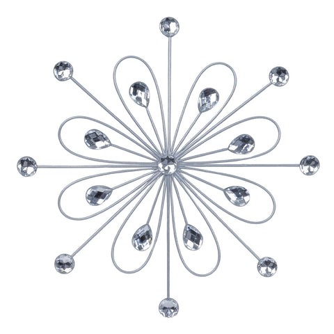 Hogardeck metal flower wall decor sunburst with crystal sparkle in a modern space