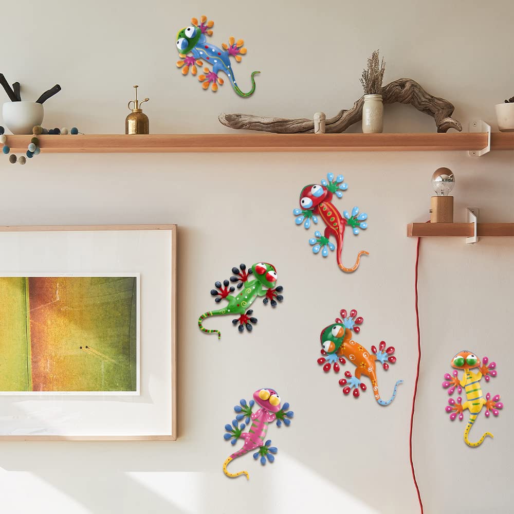 hogardeck hand-painted gecko wall decor withstands sun and rain for years.