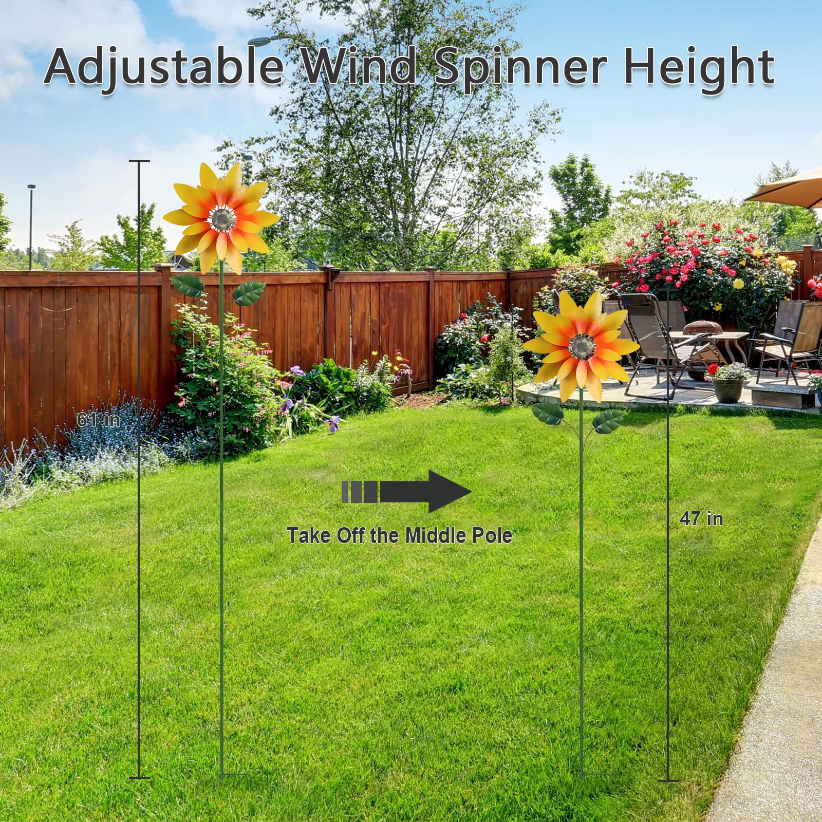 Hogardeck outdoor wind spinner enhances yard ambiance during sunny or breezy days