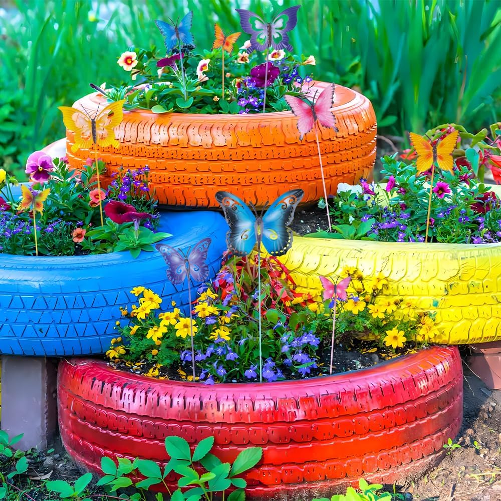 hogardeck planter butterfly decor spruces up planters without tools.