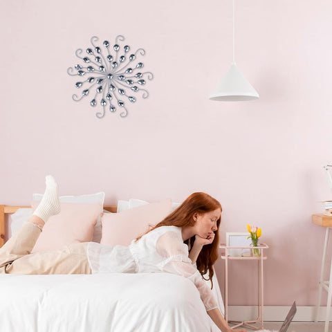 hogardeck silver starburst wall art crystal accents adds chic sparkle to any space