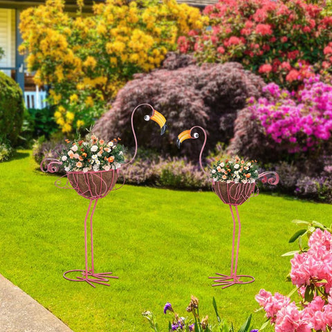 hogardeck small flamingo planter stands 24.2 inches tall