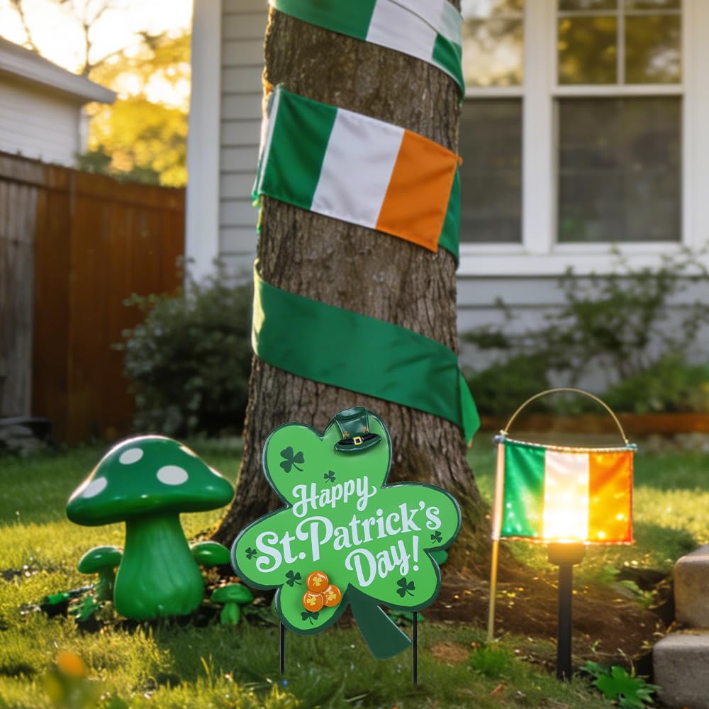 hogardeck st patricks day outdoor decor planters display adds seasonal color.