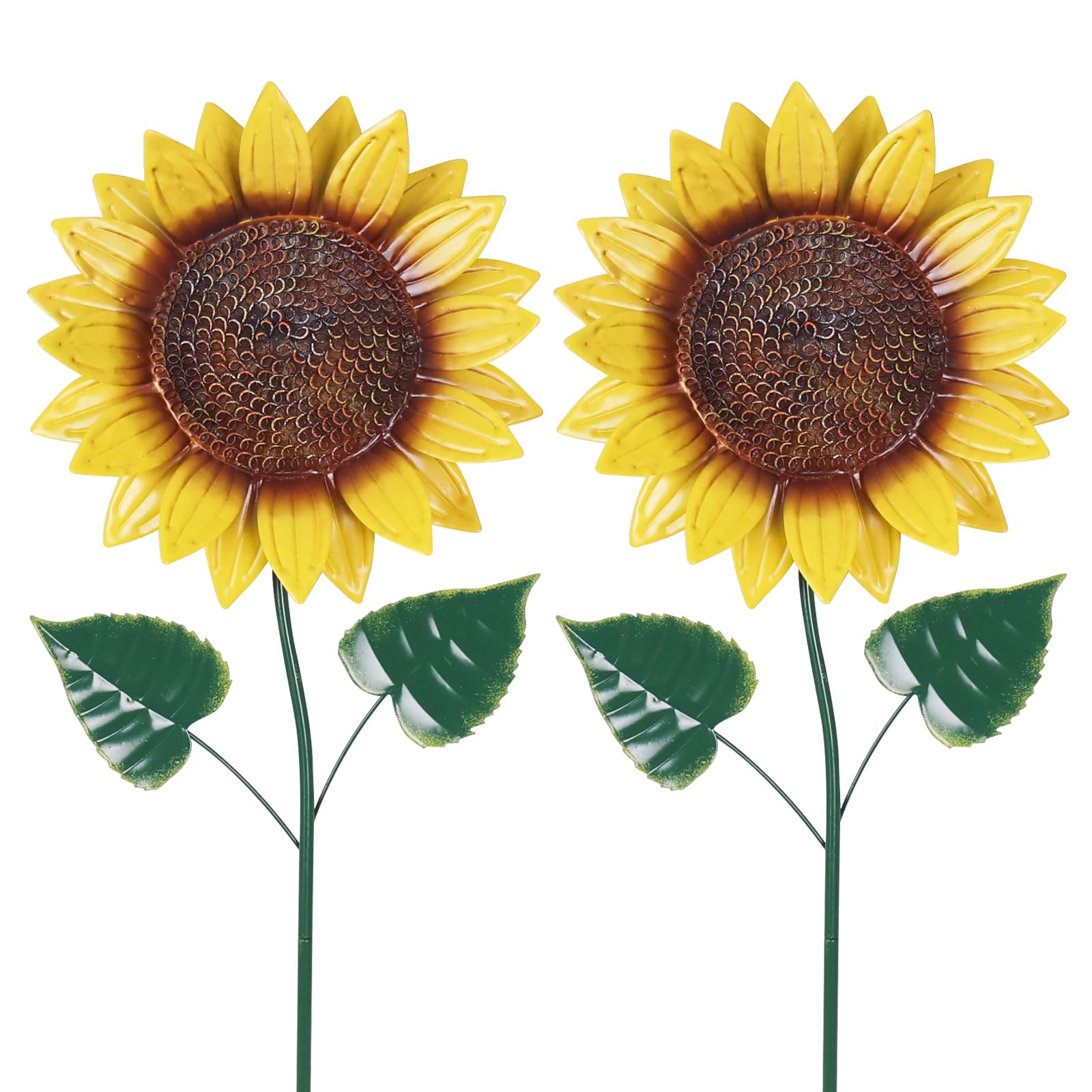 hogardeck sunflower garden stake two-pack front view boosts curb appeal