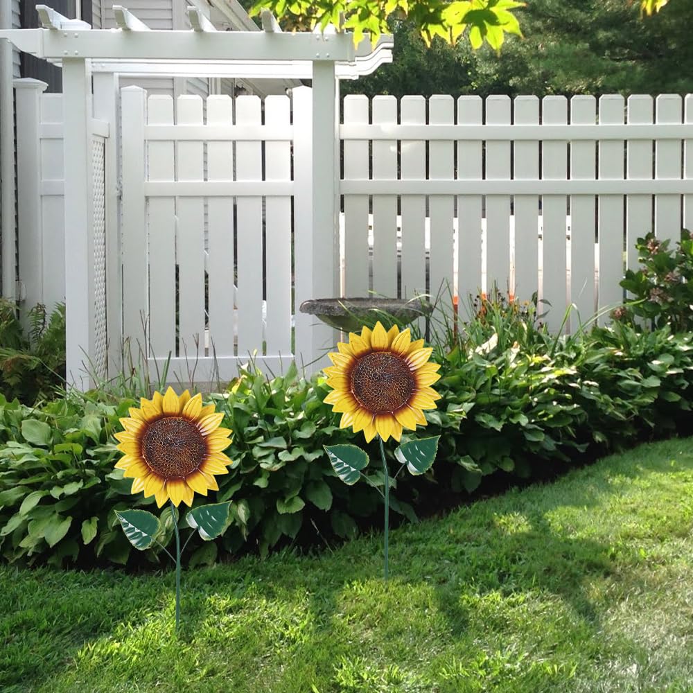 hogardeck sunflower stake stands 22 inches tall for eye-catching display