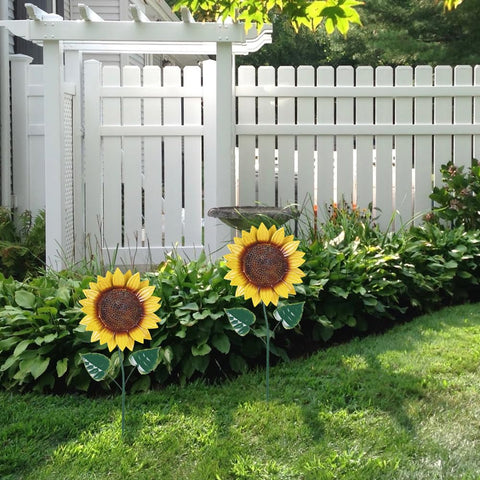 hogardeck sunflower stake stands 22 inches tall for eye-catching display