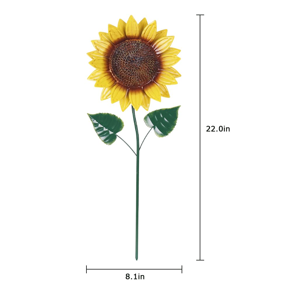 hogardeck sunflower garden stake shaking head detail adds playful motion