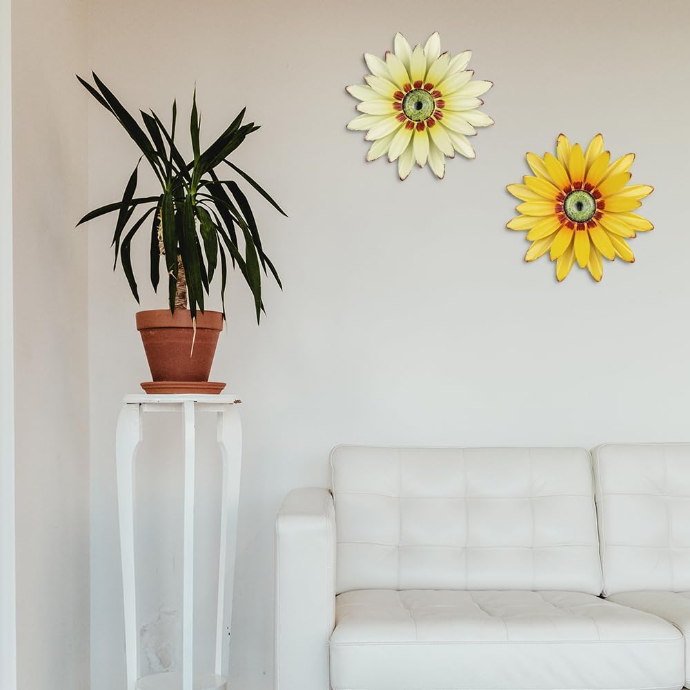 hogardeck sunflower wall decor 11inch 2pc durable and weather resistant outdoor décor option