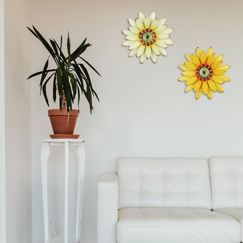 hogardeck sunflower wall decor 11inch 2pc durable and weather resistant outdoor décor option