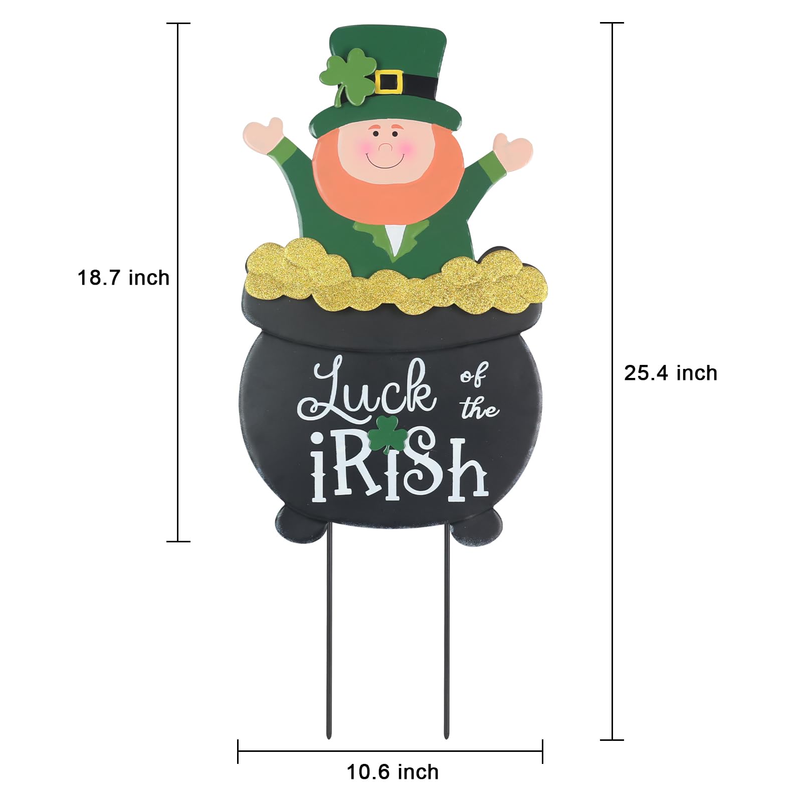 hogardeck Weather-resistant metal leprechaun withstands outdoor conditions year-round.
