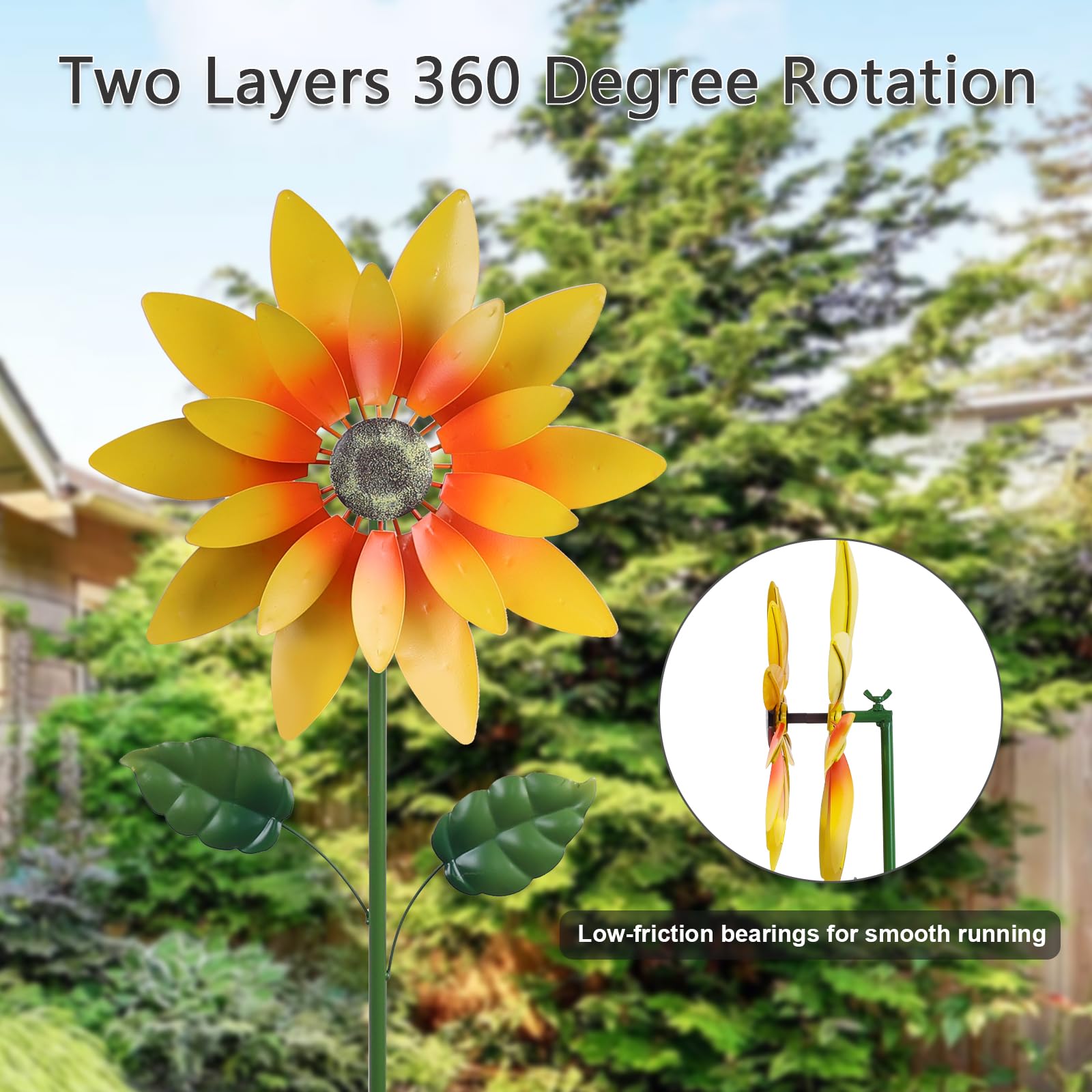 Hogardeck weather-resistant metal wind spinner stays vivid through seasons