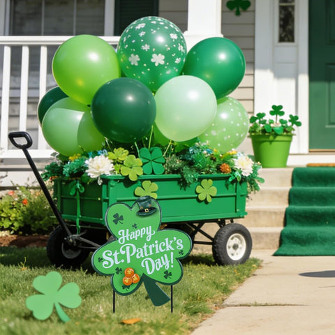 hogardeck weather-resistant shamrock stake endures outdoor weather.
