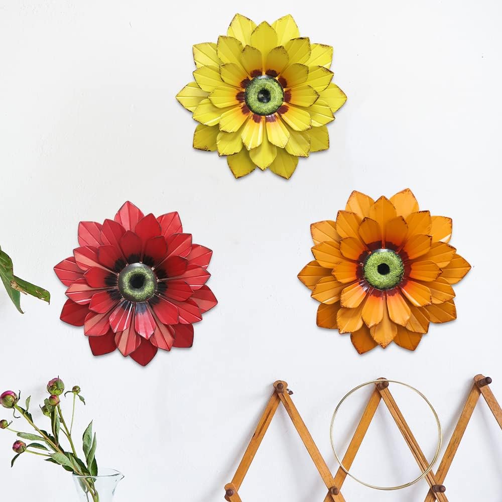 hogardeck weatherproof metal flower wall decor withstands sun and rain