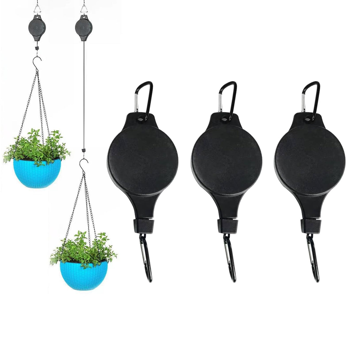 HOGXUAE retractable plant hanger 3-pack saving balcony space