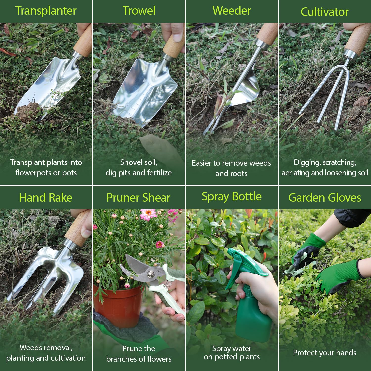 HoHaing garden tool set cultivator for loosening soil effectively.