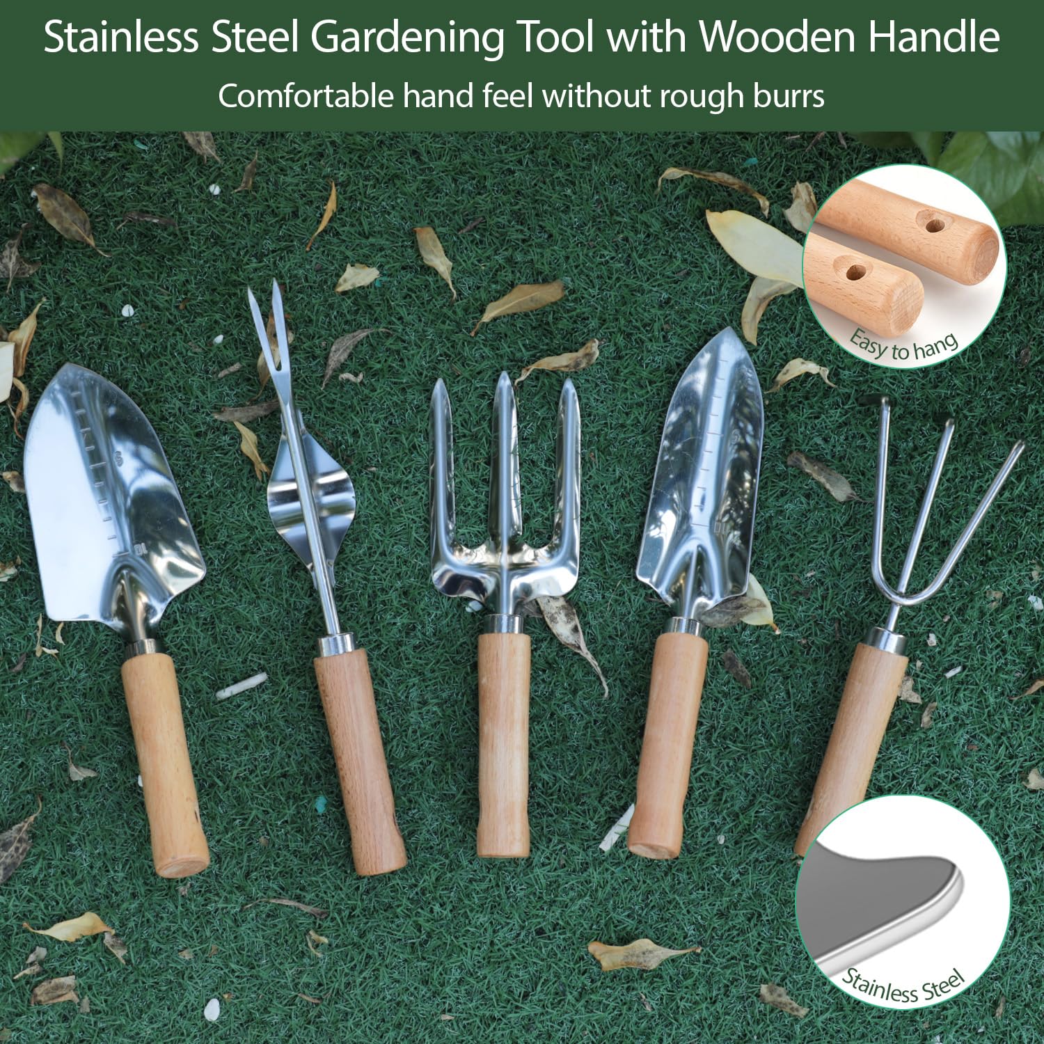 HoHaing garden tool set weeder for thorough weed removal.