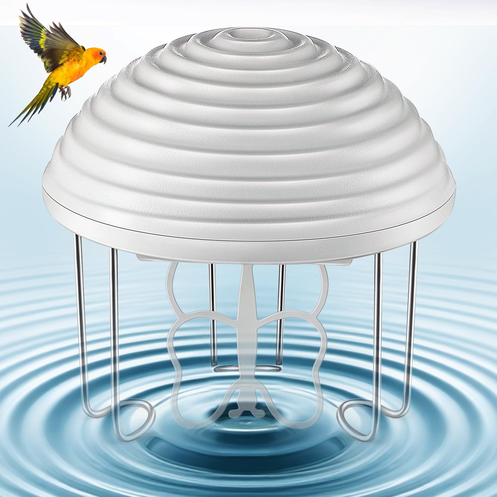 Hohean water agitator creates bird bath ripples to attract birds