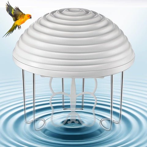 Hohean water agitator creates bird bath ripples to attract birds