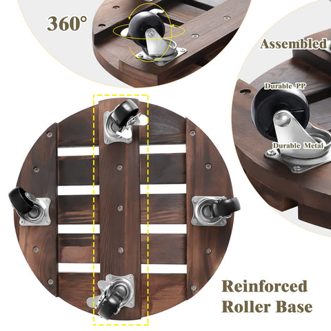 HOHY 360-degree lockable casters ensure smooth movement and secure placement