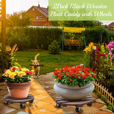 HOHY assembled heavy-duty plant caddy with smooth wheels for easy rearrangement