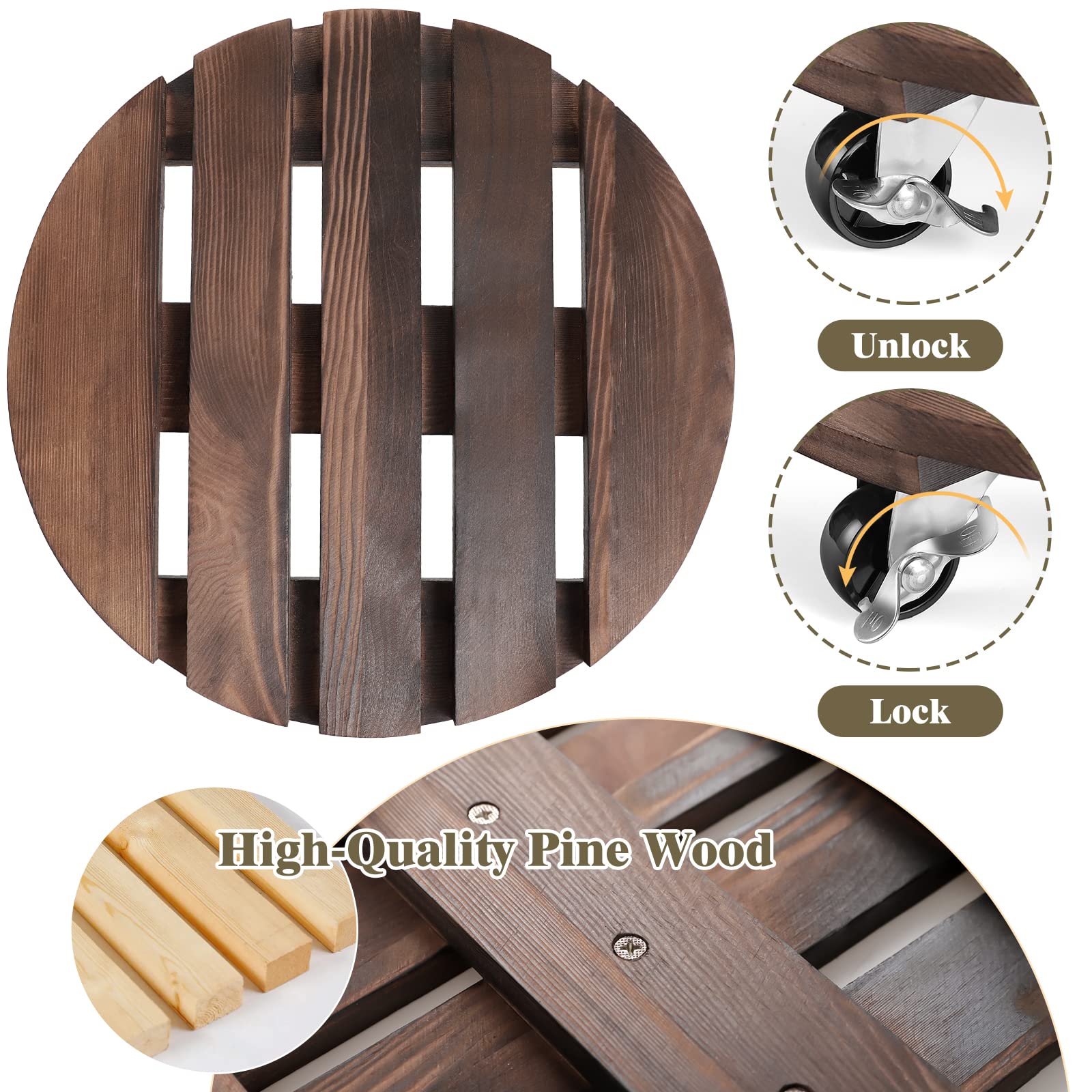 HOHY indoor-outdoor plant roller base ideal for patios, porches, and gardens