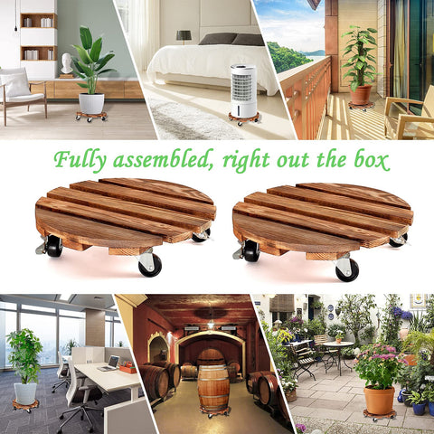 HOHY plant dolly with lockable wheels keeps pots stable on uneven floors