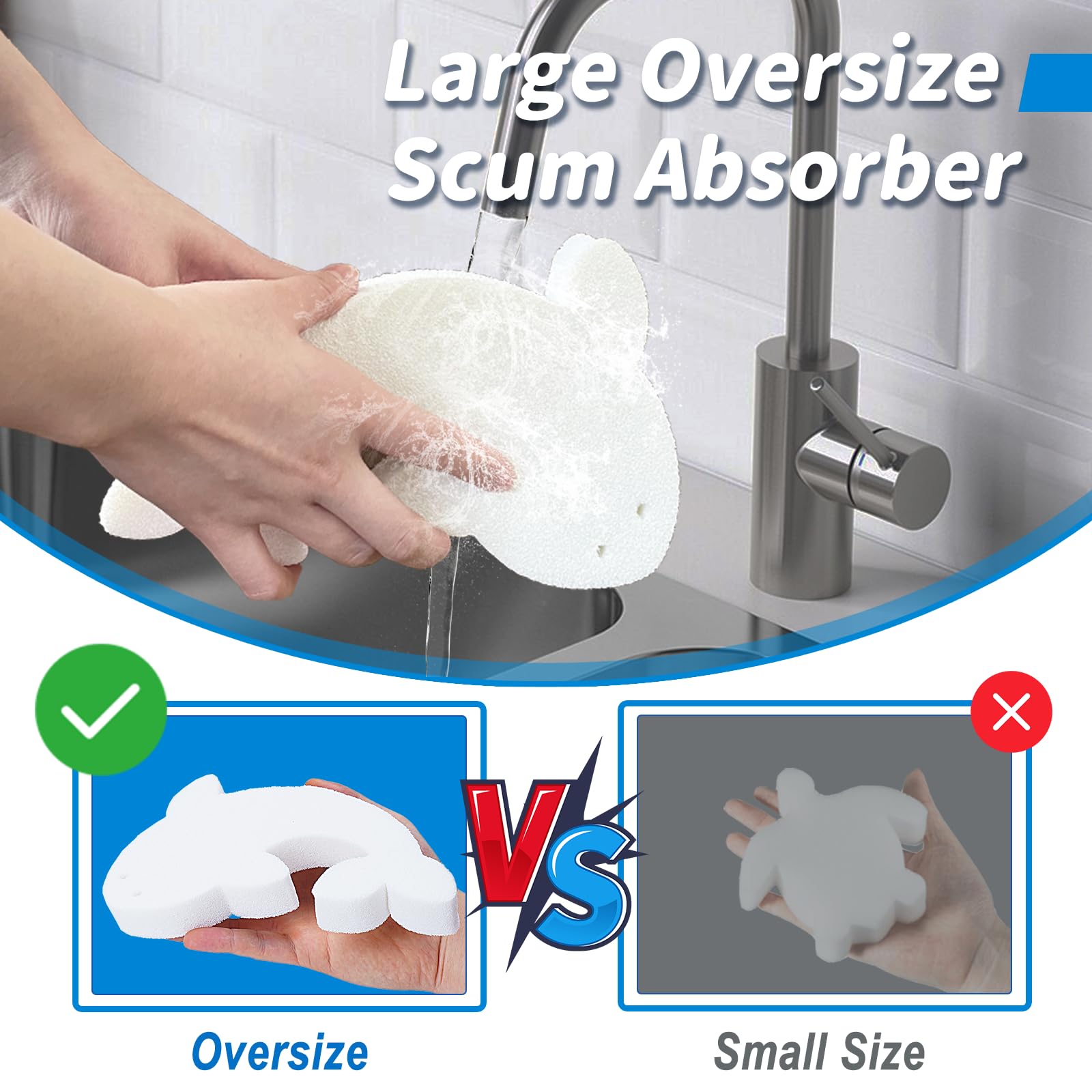 HOICATED hot tub scum sponge in use removes oils from water
