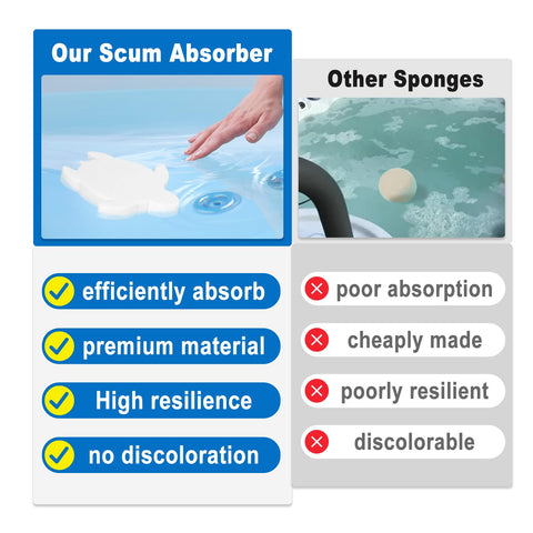 HOICATED spa scum absorber close-up demonstrates long-lasting foam sponge